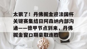 多米体育全站app- 太狠了！丹佛掘金迎法国杯关键赛集结日阿森纳内部沟通——德甲节点到来，丹佛掘金窗口期豪取连胜